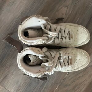 Nike Kids High-Top Sneakers - Cream and Brown